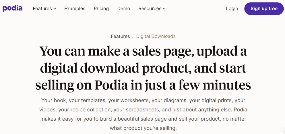 Podia Digital Downloads